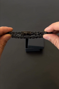 Stainless Steel Black Byzantine Chain Bracelet
