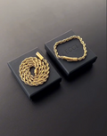 Stainless Steel Gold Byzantine Bracelet Gold Chain Necklace Man